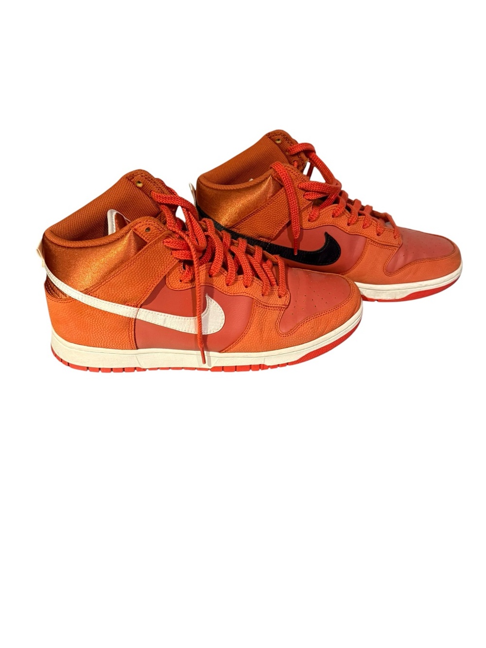 NBA Orange and White Basketball Shoe Tongue with Logo